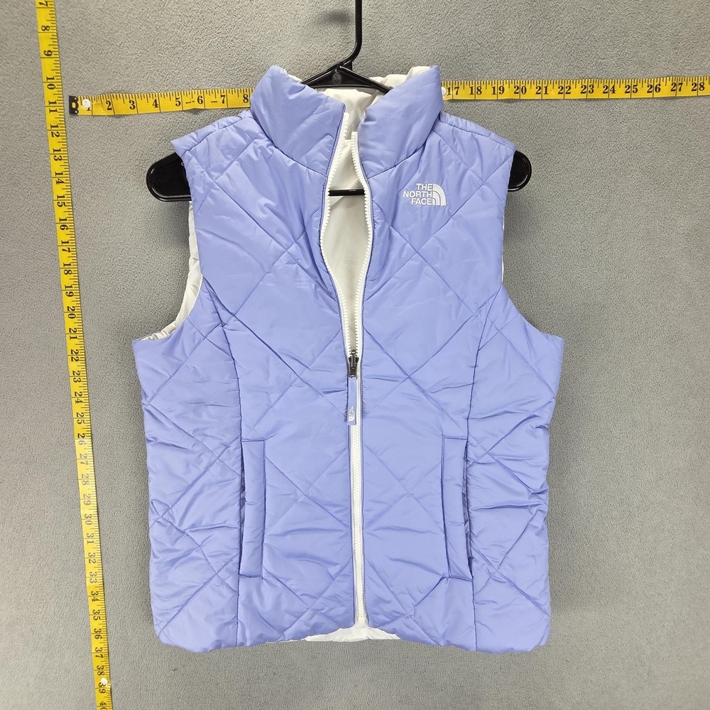 The North Face Vest Girls L 14/16 Purple Triclimate‎ Quilted Puffer Reversible